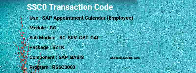 SAP SSC0 transaction code