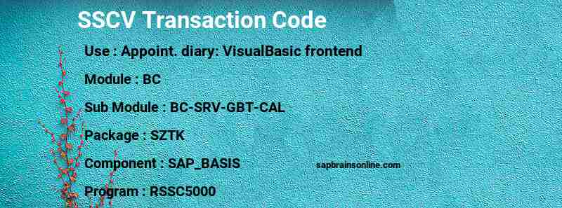 SAP SSCV transaction code