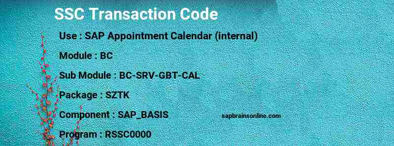 SAP SSC transaction code