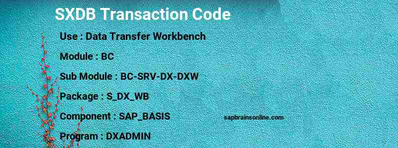 SAP SXDB transaction code