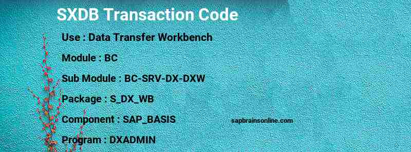 SAP SXDB transaction code