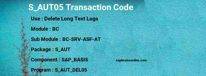 SAP S_AUT05 transaction code