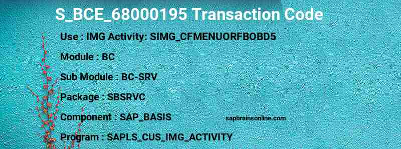 SAP S_BCE_68000195 transaction code