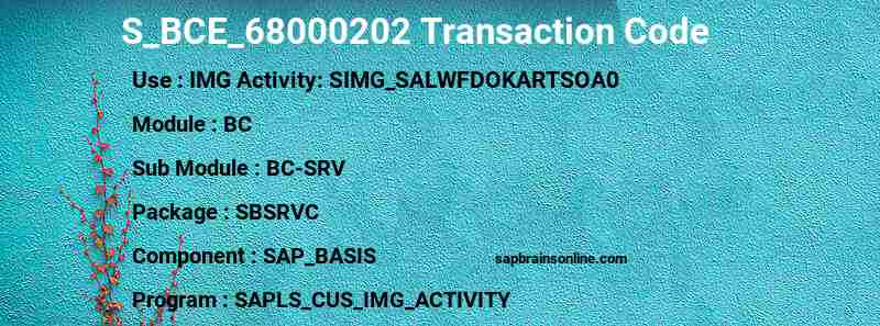 SAP S_BCE_68000202 transaction code