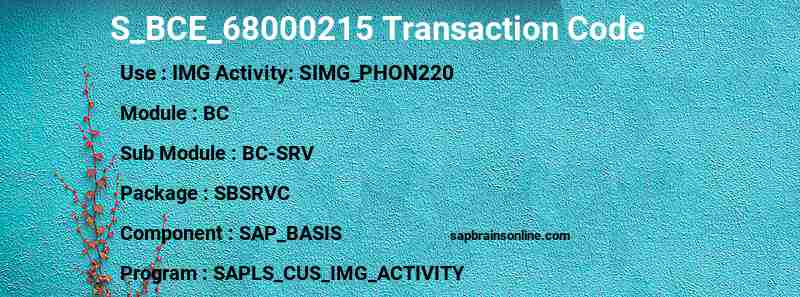 SAP S_BCE_68000215 transaction code