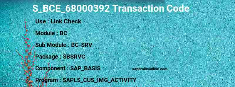 SAP S_BCE_68000392 transaction code