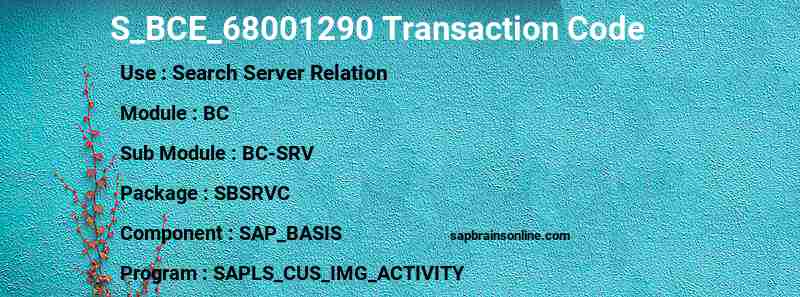 SAP S_BCE_68001290 transaction code