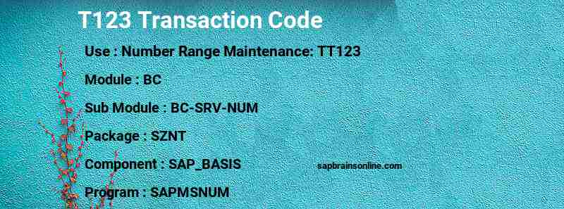 SAP T123 transaction code