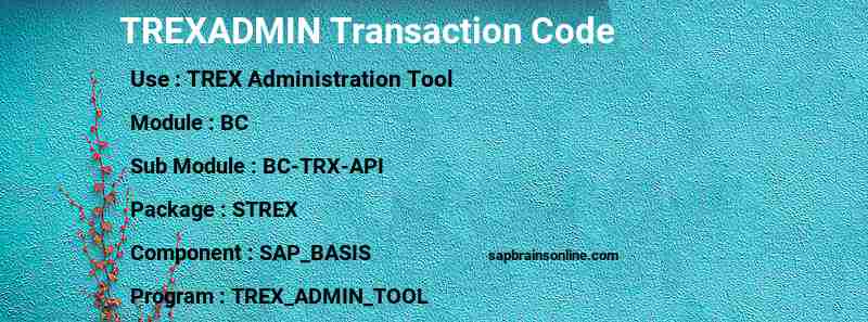SAP TREXADMIN transaction code