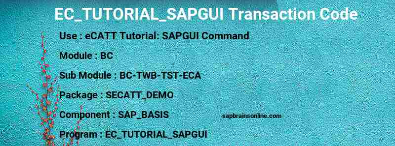 SAP EC_TUTORIAL_SAPGUI transaction code