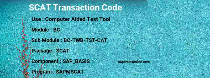 SAP SCAT transaction code