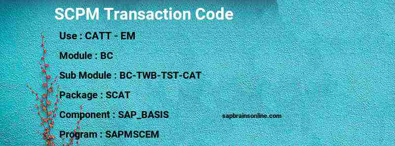 SAP SCPM transaction code