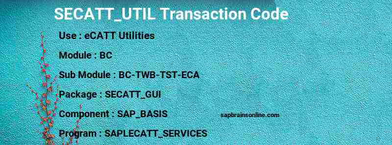 SAP SECATT_UTIL transaction code