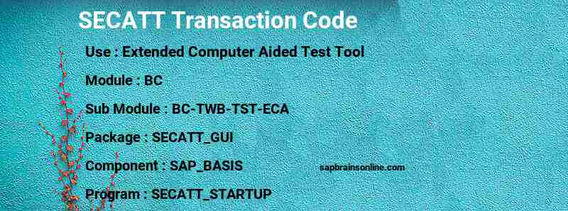 SAP SECATT transaction code