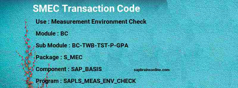SAP SMEC transaction code