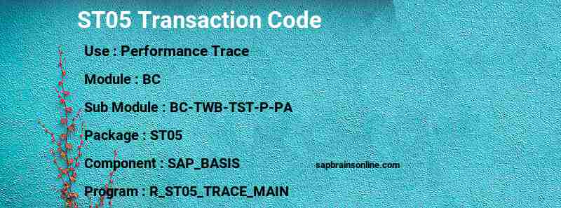 SAP ST05 transaction code