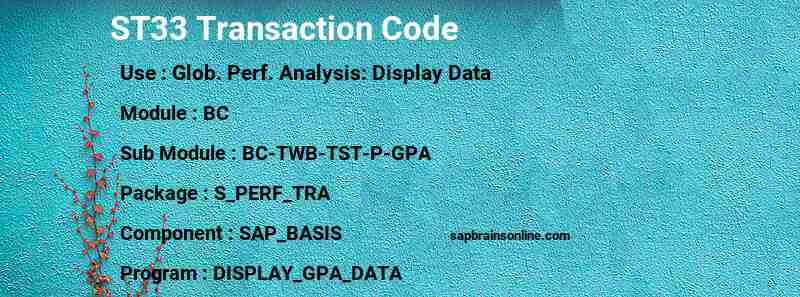 SAP ST33 transaction code