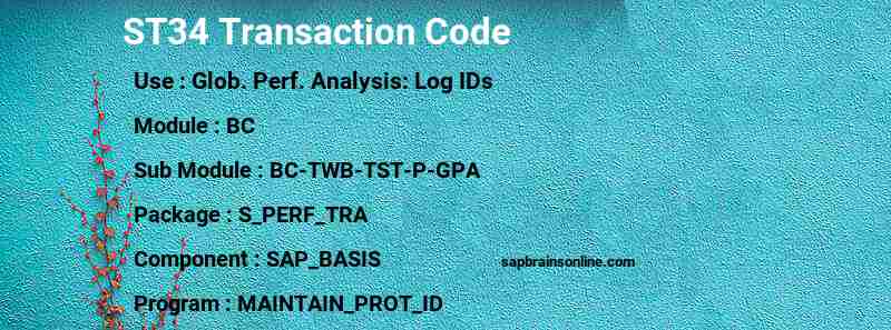 SAP ST34 transaction code