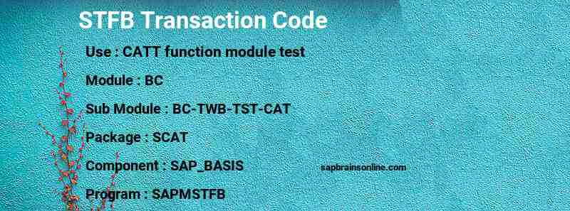 SAP STFB transaction code