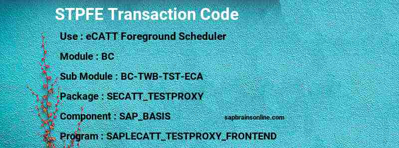 SAP STPFE transaction code