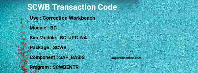 SAP SCWB transaction code