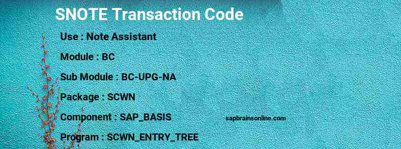SAP SNOTE transaction code