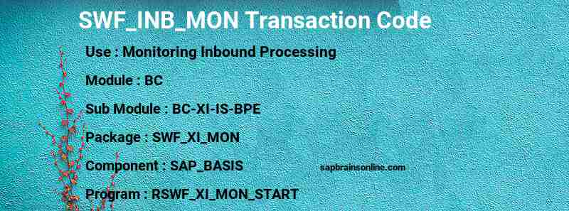 SAP SWF_INB_MON transaction code