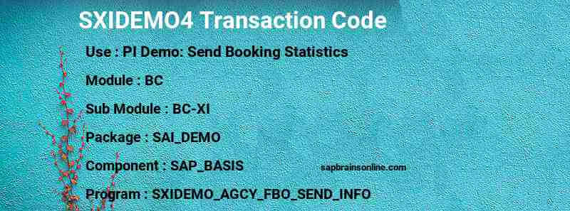 SAP SXIDEMO4 transaction code