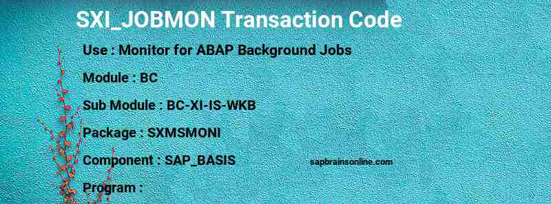 SAP SXI_JOBMON transaction code