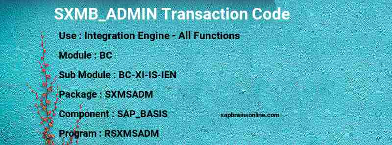 SAP SXMB_ADMIN transaction code