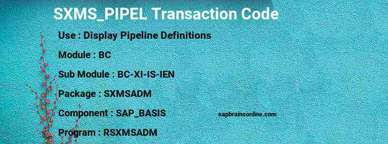 SAP SXMS_PIPEL transaction code