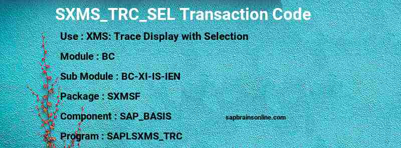 SAP SXMS_TRC_SEL transaction code