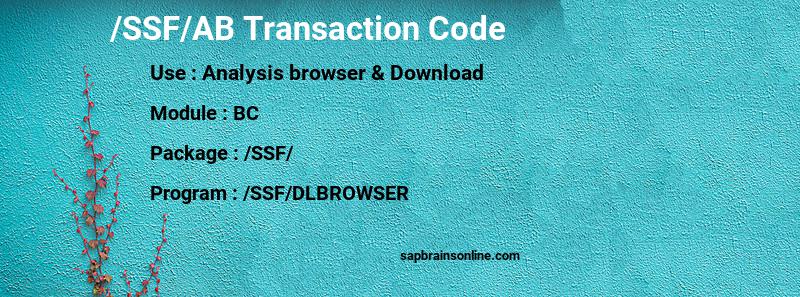 SAP /SSF/AB transaction code