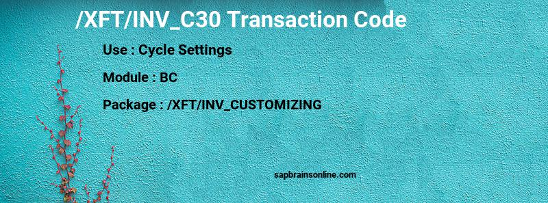 SAP /XFT/INV_C30 transaction code