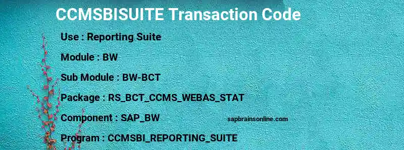 SAP CCMSBISUITE transaction code