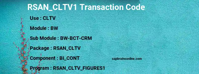 SAP RSAN_CLTV1 transaction code