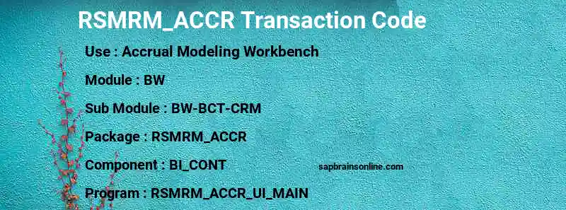 SAP RSMRM_ACCR transaction code