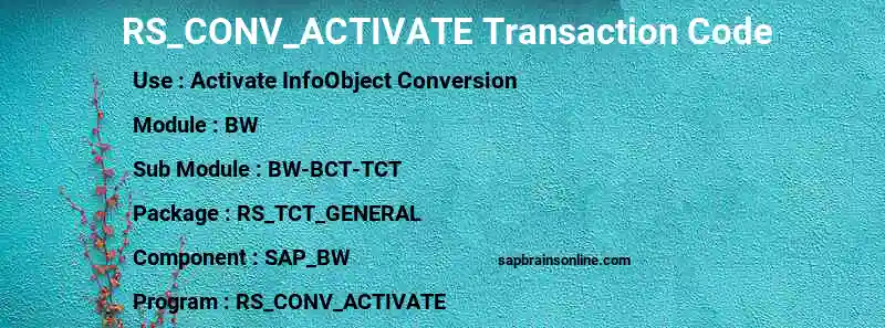 SAP RS_CONV_ACTIVATE transaction code