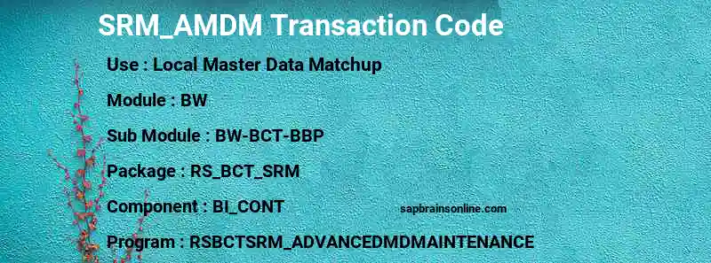 SAP SRM_AMDM transaction code