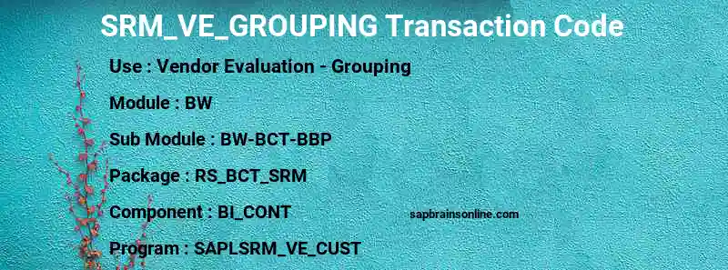 SAP SRM_VE_GROUPING transaction code