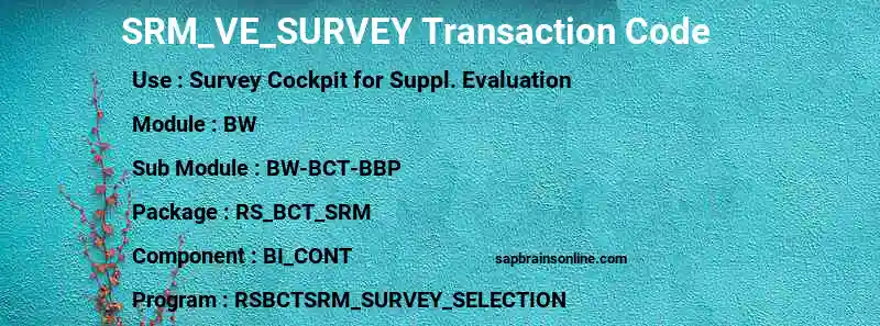 SAP SRM_VE_SURVEY transaction code