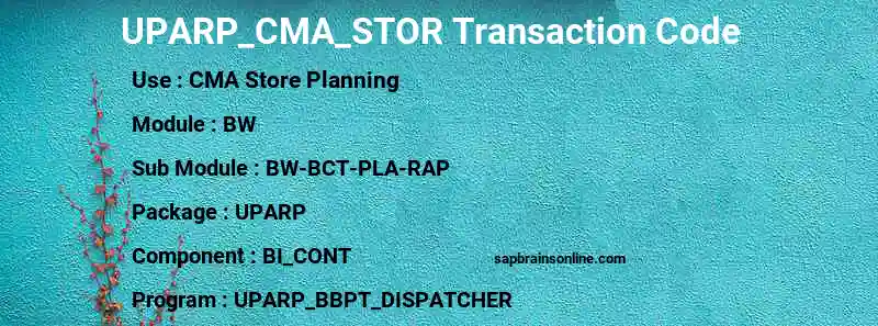 SAP UPARP_CMA_STOR transaction code