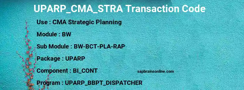 SAP UPARP_CMA_STRA transaction code