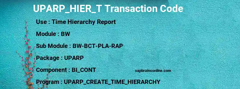 SAP UPARP_HIER_T transaction code