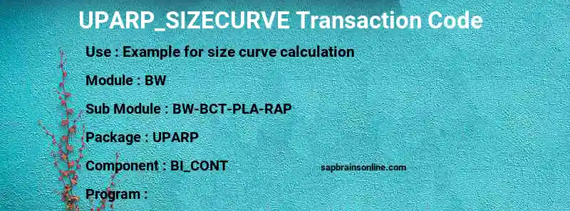 SAP UPARP_SIZECURVE transaction code