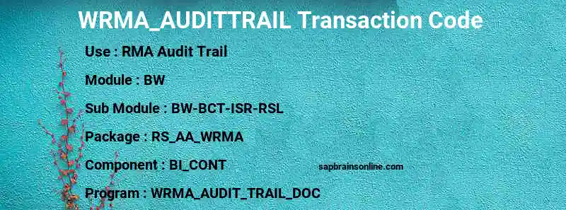 SAP WRMA_AUDITTRAIL transaction code