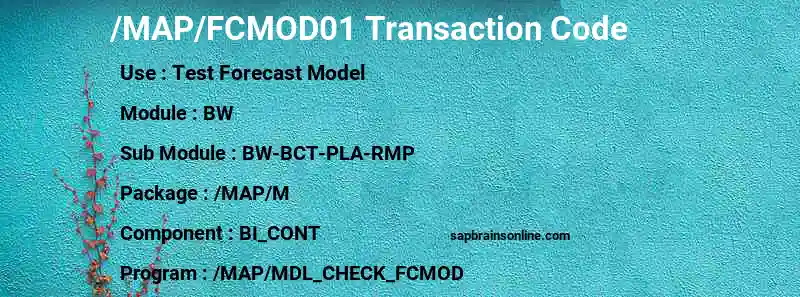 SAP /MAP/FCMOD01 transaction code