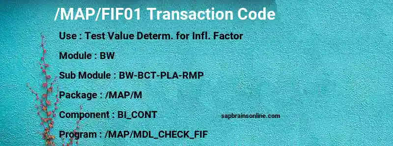 SAP /MAP/FIF01 transaction code