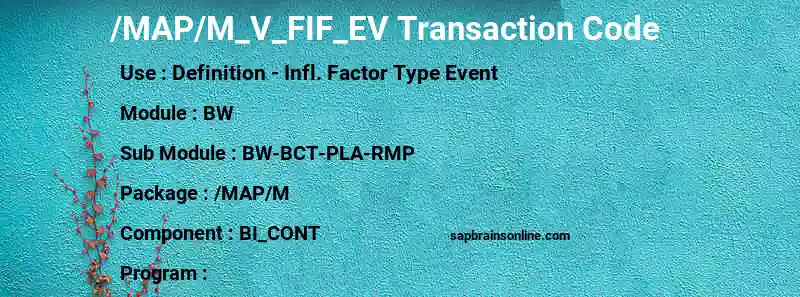 SAP /MAP/M_V_FIF_EV transaction code