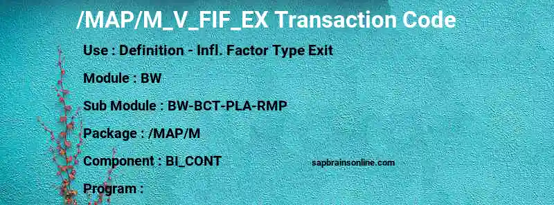 SAP /MAP/M_V_FIF_EX transaction code